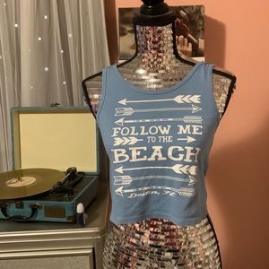 “Follow Me to the Beach” cropped tank